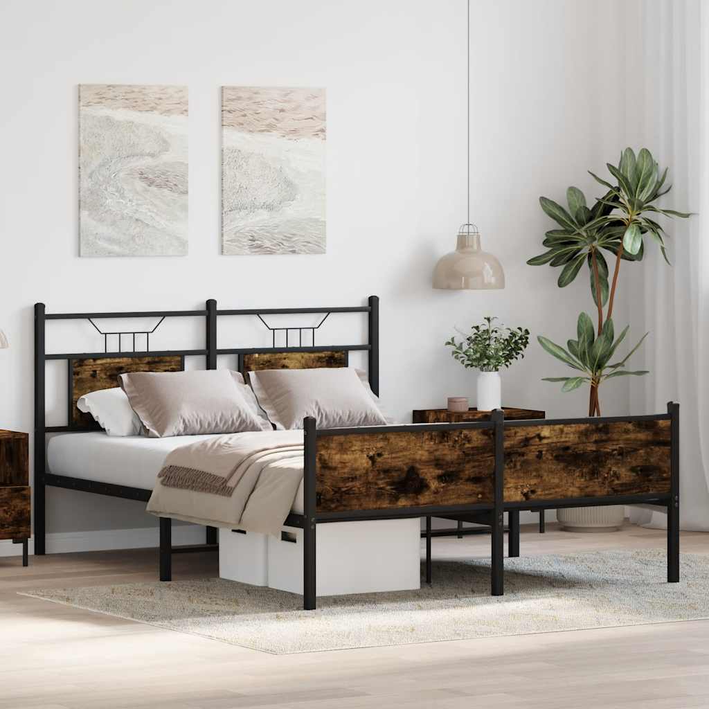 Okvir kreveta bez madraca boja hrasta 140 x 200 cm drveni