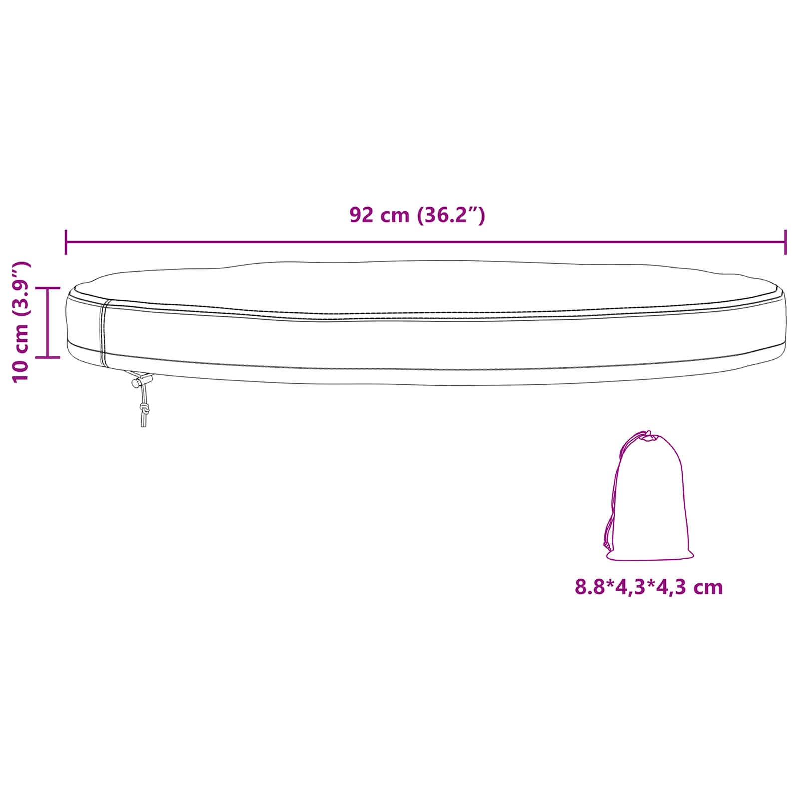 Pokrivač za Vanjski Stol 92 x 92 x 10 cm 420D Oxford tkanina
