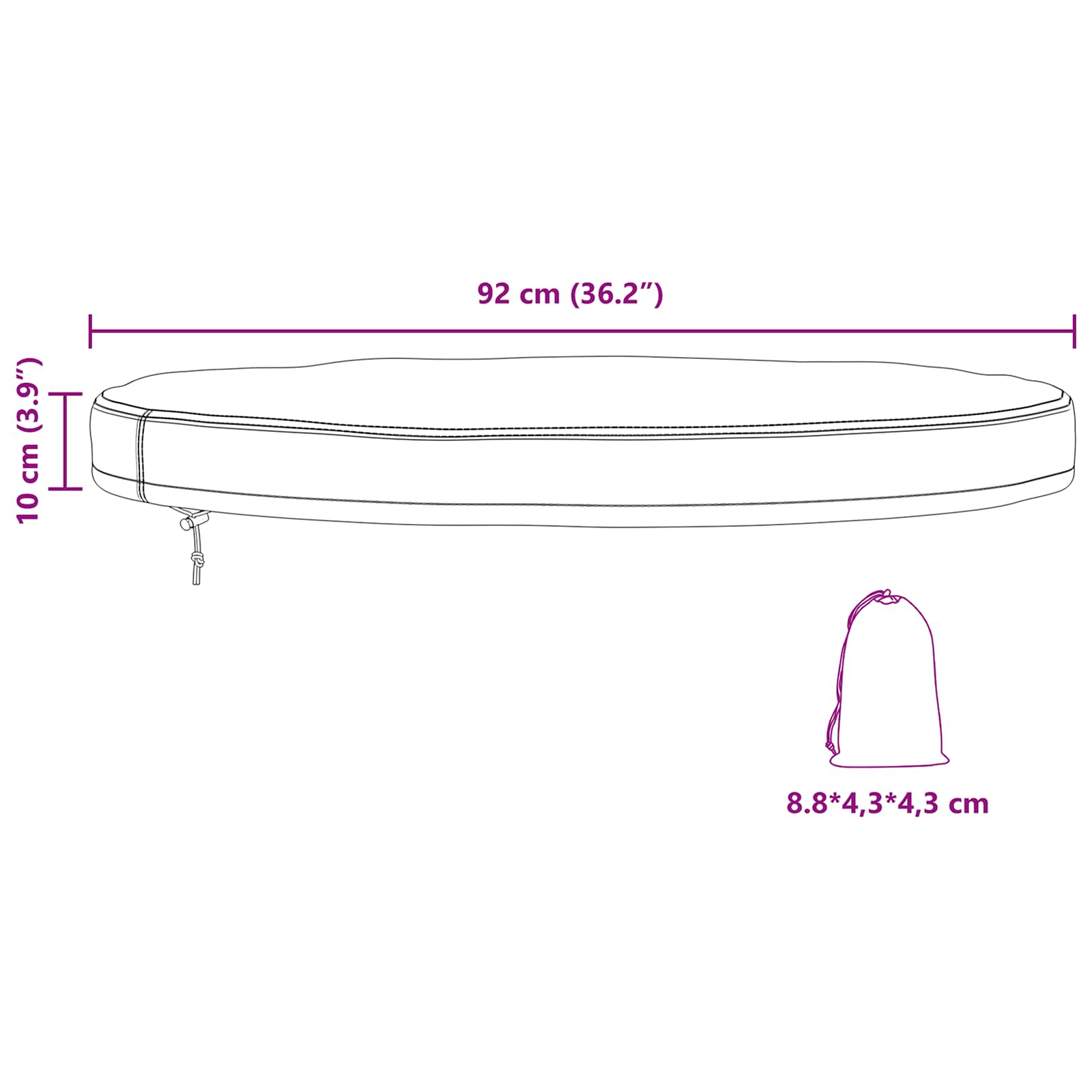 Pokrivač za Vanjski Stol 92 x 92 x 10 cm 600D Oxford tkanina