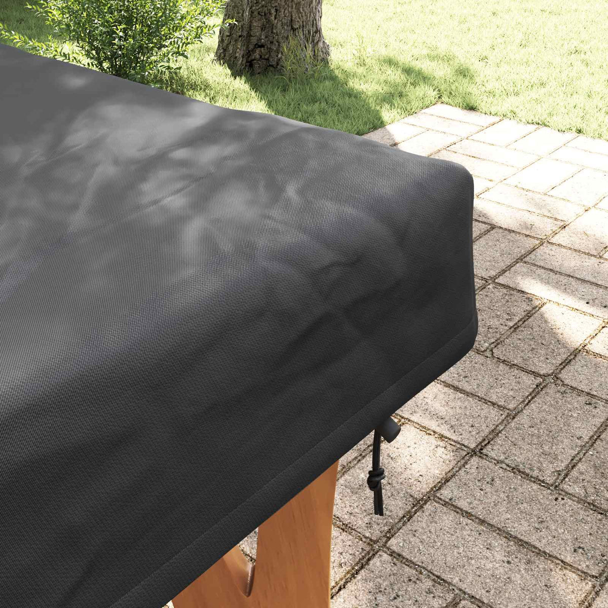 Pokrov za stol Jednobojno Crna 182 x 102 x 15 cm tkanina