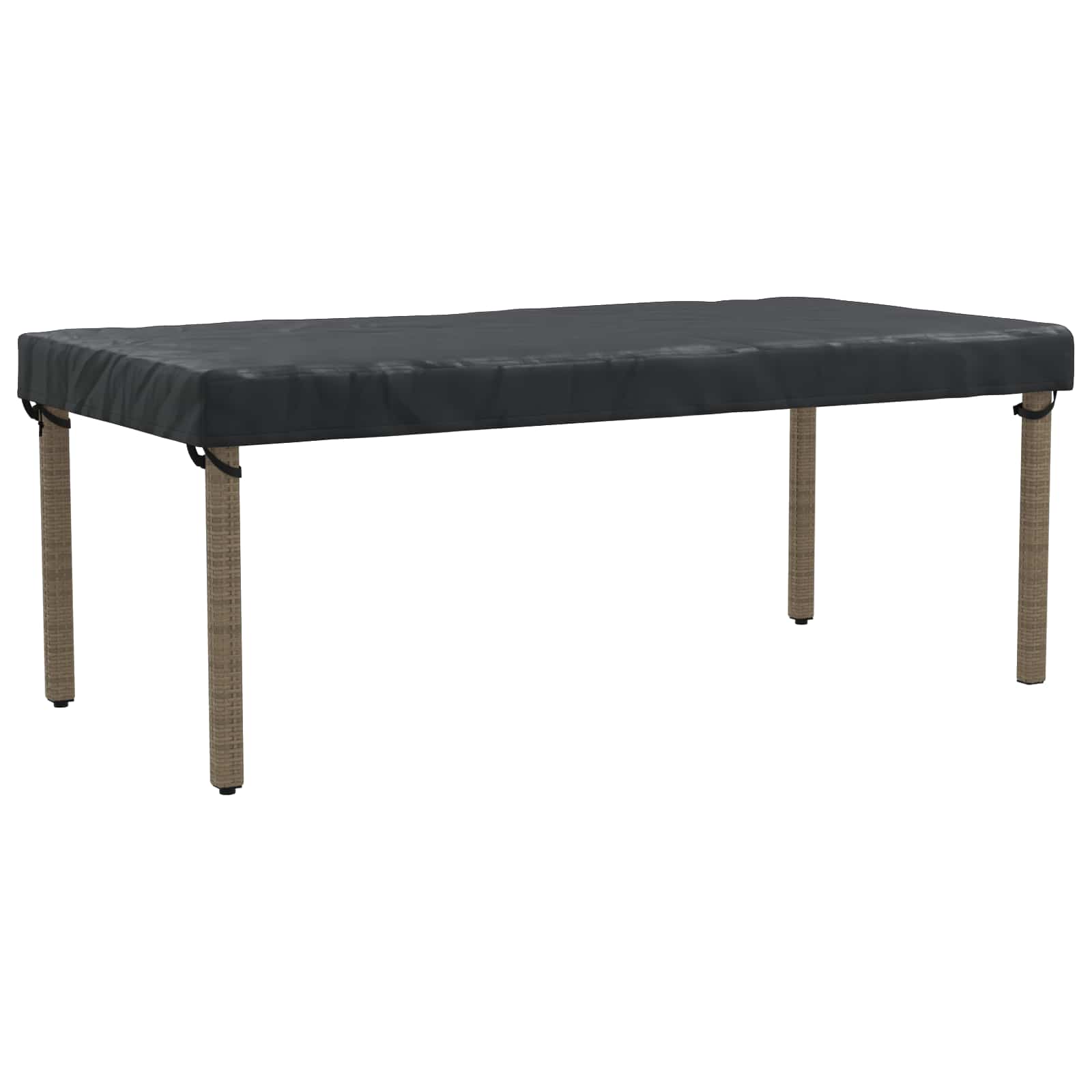 Pokrov za stol Jednobojno Crna 202 x 102 x 15 cm tkanina
