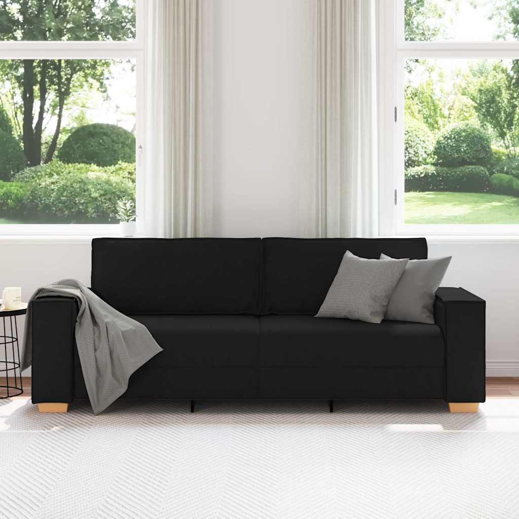 Trosjed Kauč Crni 220x78x84 cm Tkanina