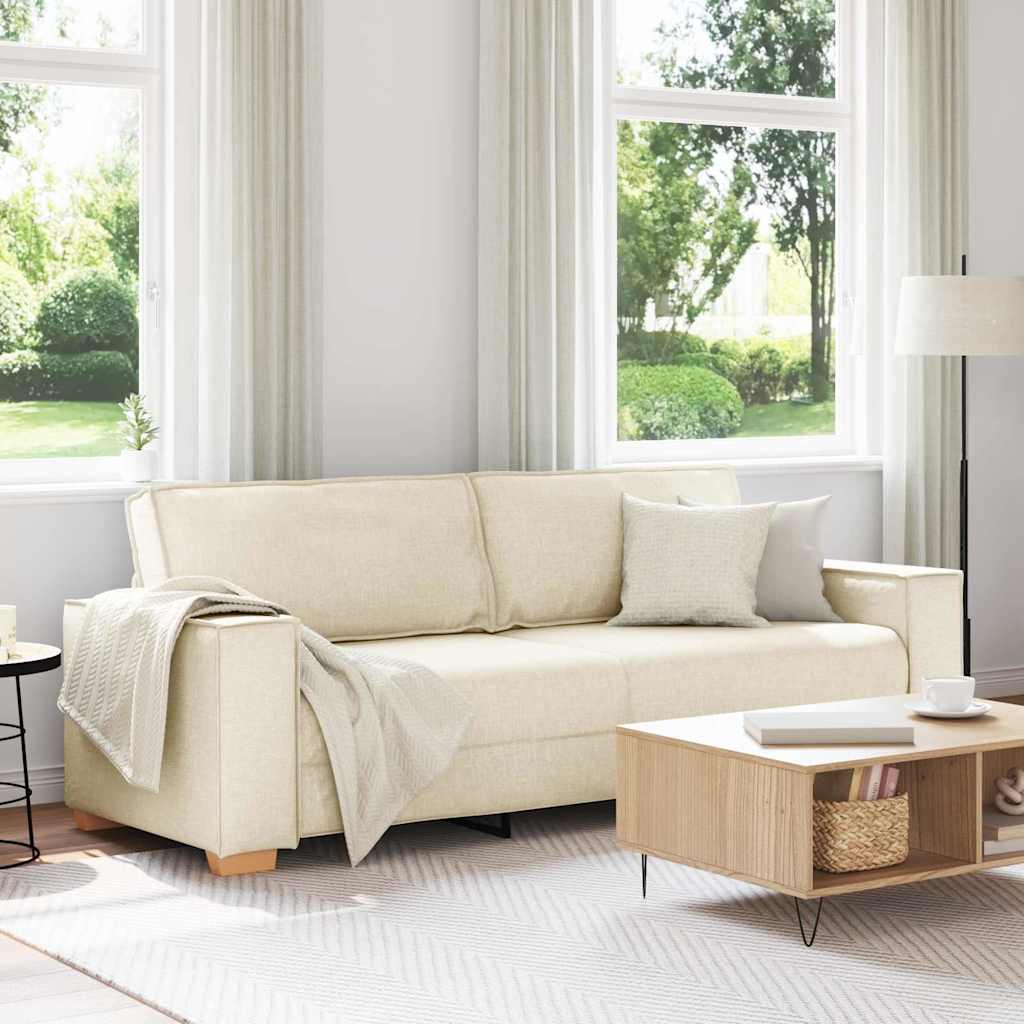 Sofa za 3 osobe Bež 220 cm Platnasta tkanina