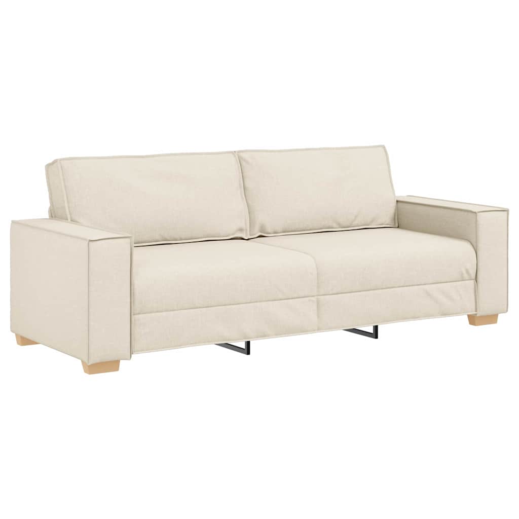 Sofa za 3 osobe Bež 220 cm Platnasta tkanina