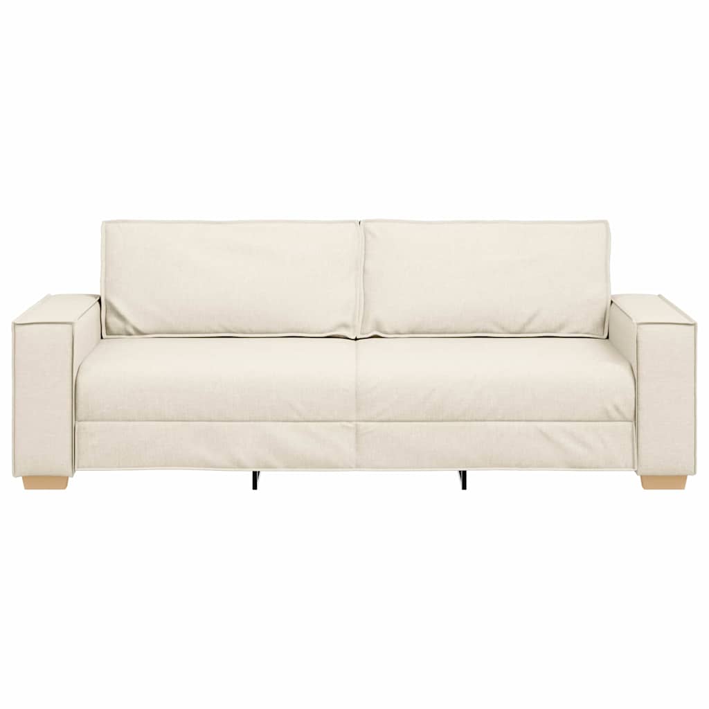 Sofa za 3 osobe Bež 220 cm Platnasta tkanina