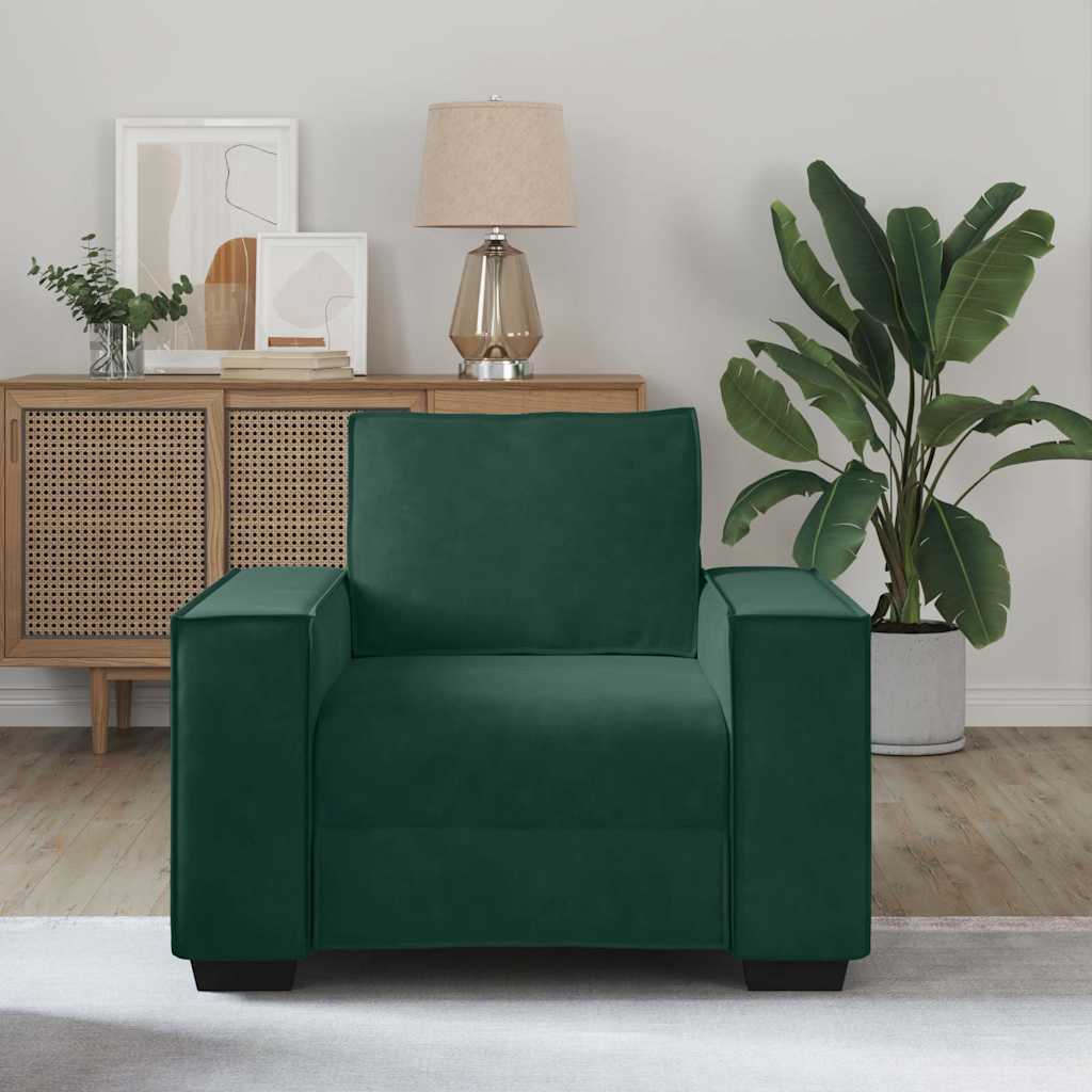 Sofa fotelja tamnozelena 100x78x84 cm baršun