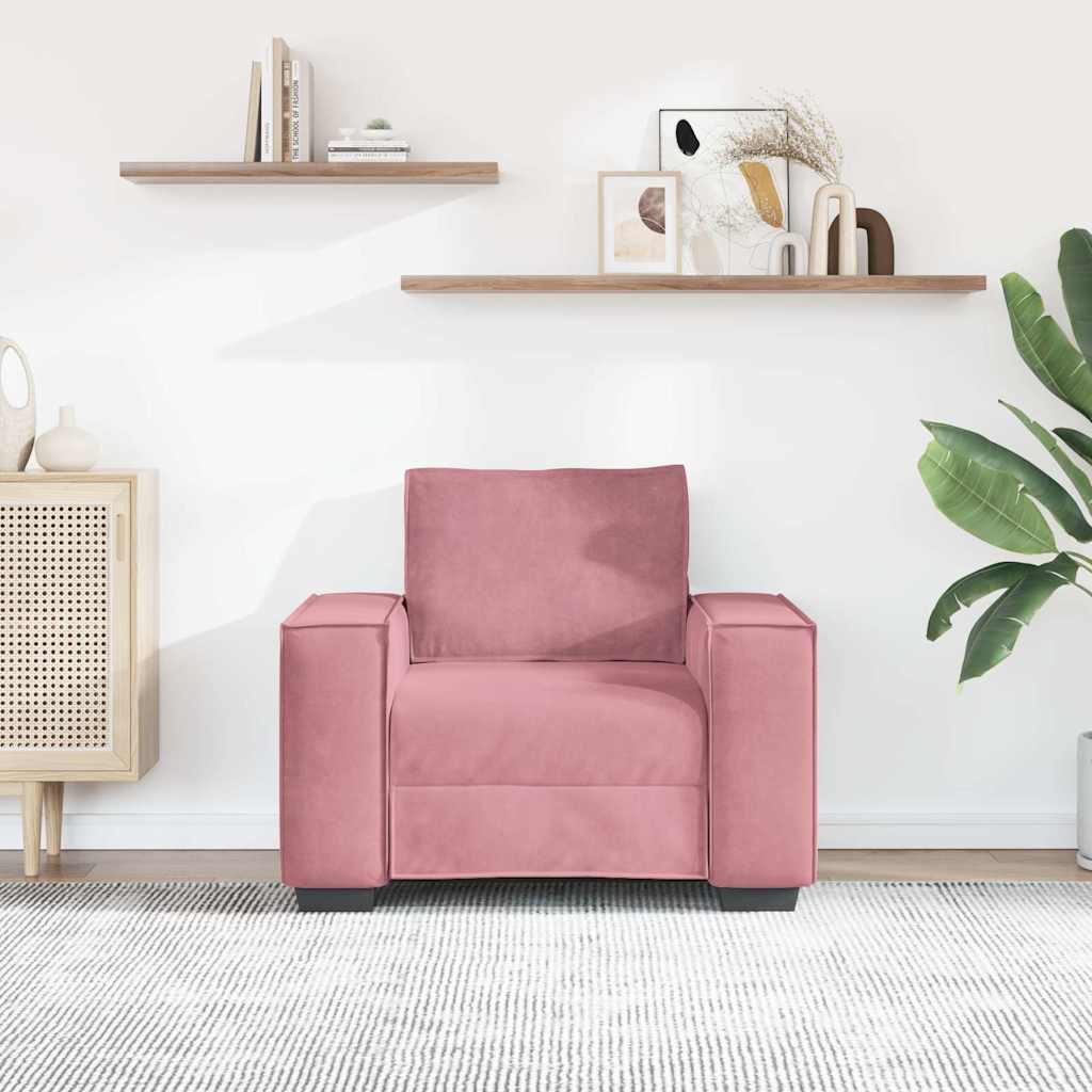 Sofa fotelja roza 100x78x84 cm baršun