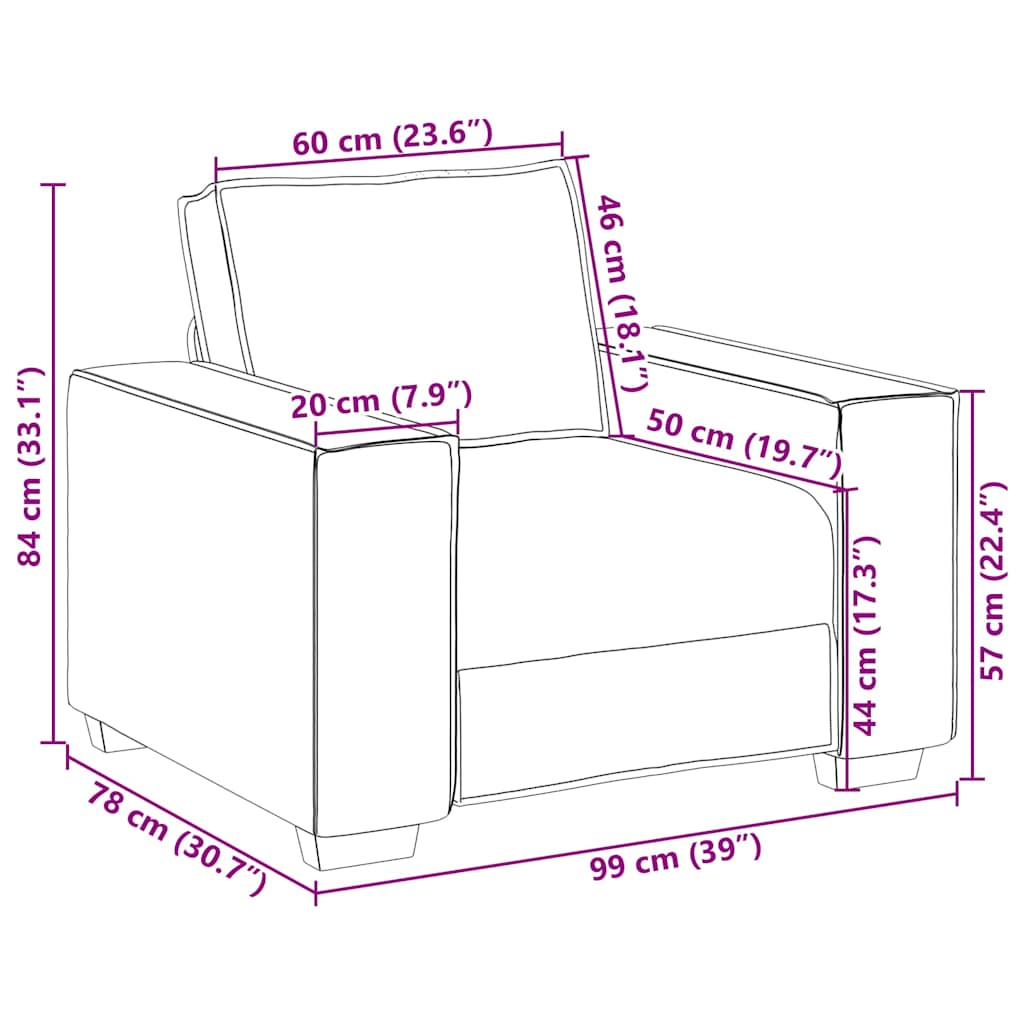 Sofa fotelja roza 100x78x84 cm baršun