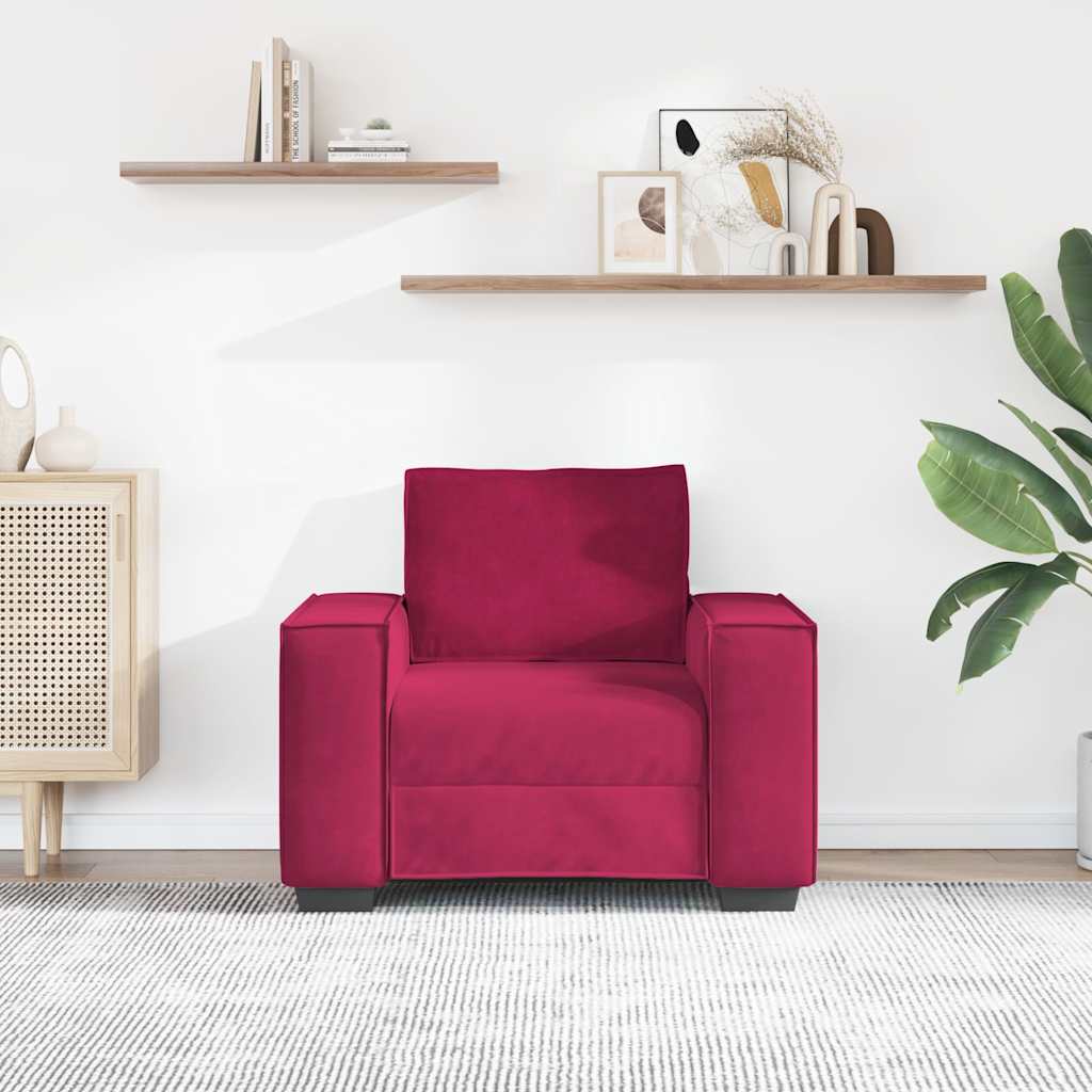 Sofa fotelja vino crvena 100x78x84 cm baršun
