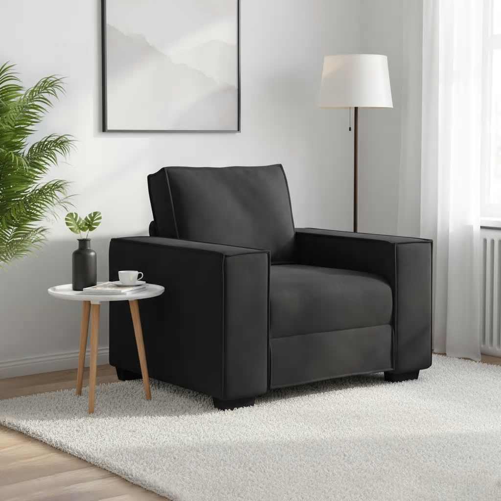 Sofa fotelja crna 100x78x84 cm baršun