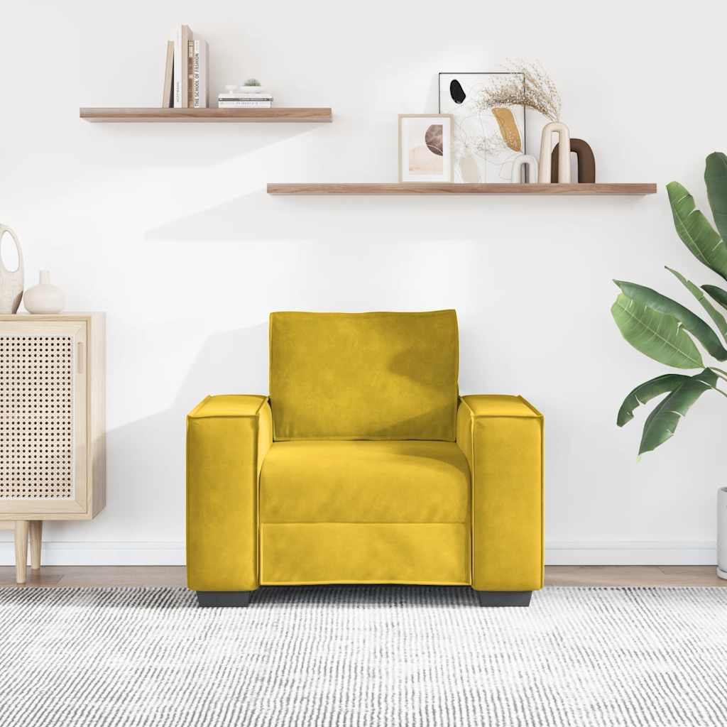 Sofa fotelja žuta 100x78x84 cm baršun