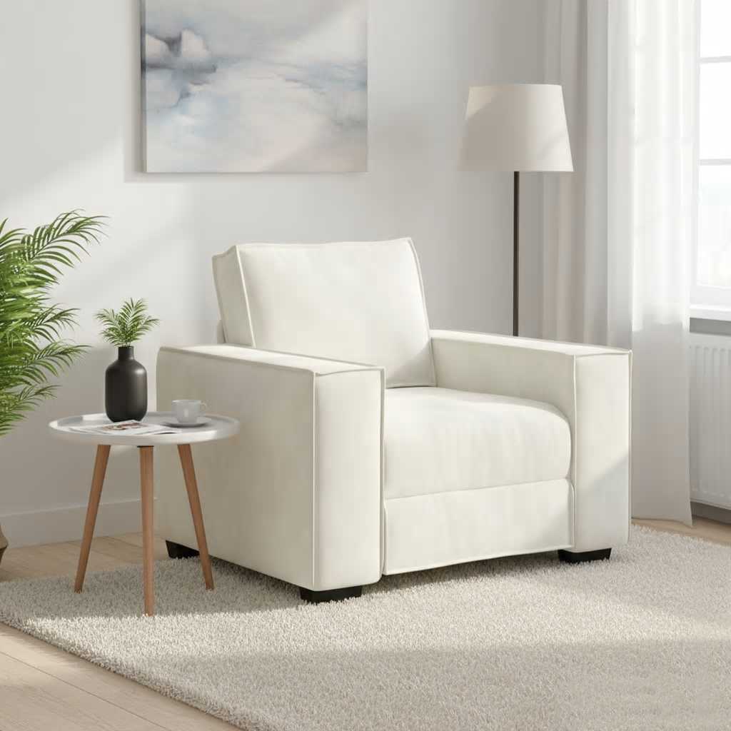 Sofa fotelja krem 100x78x84 cm baršunasta