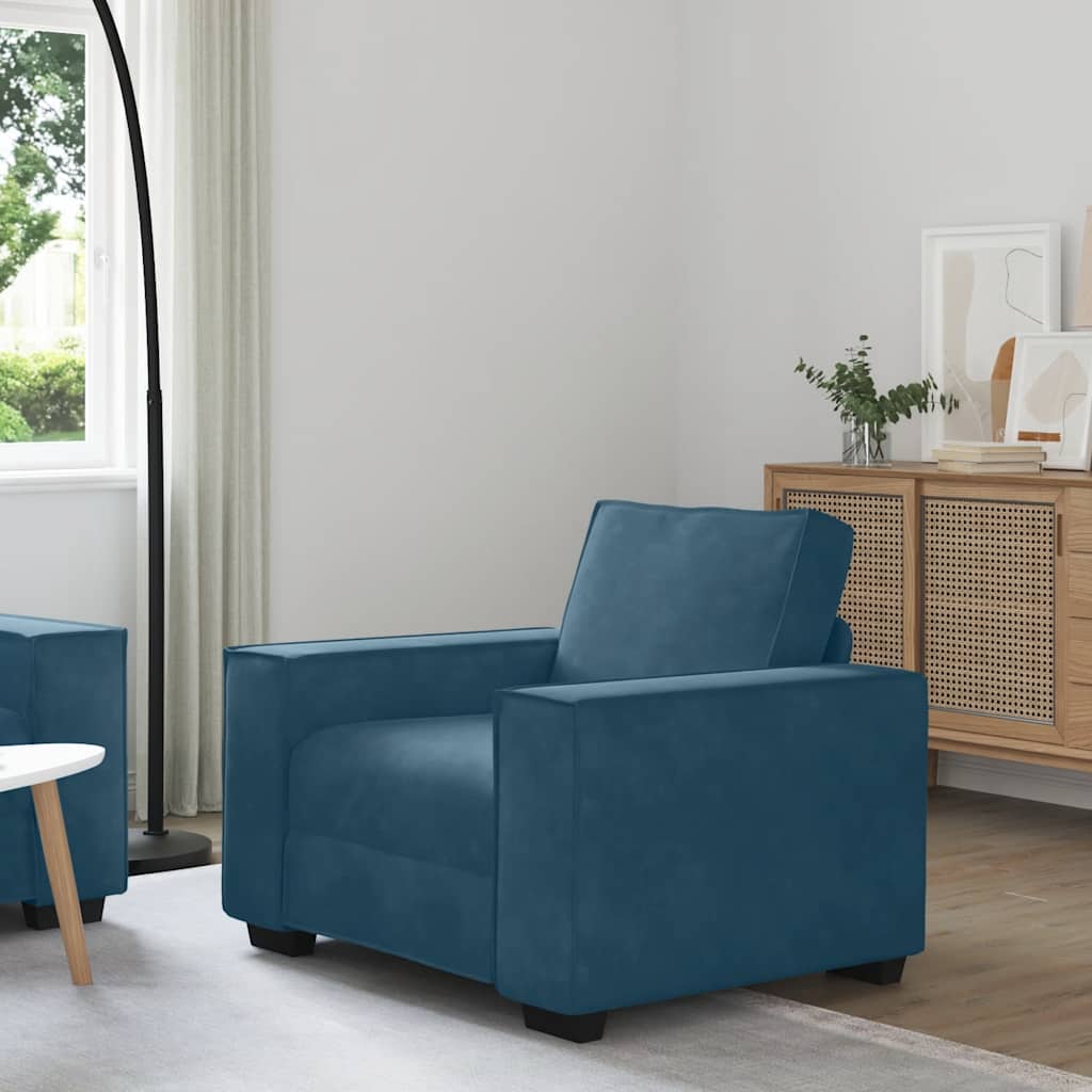 Sofa fotelja plava 100x78x84 cm baršun