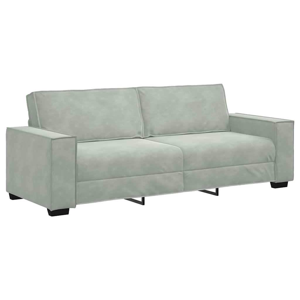 Trosjed Sofa Svijetlosiva 220x78x84 cm Baršun