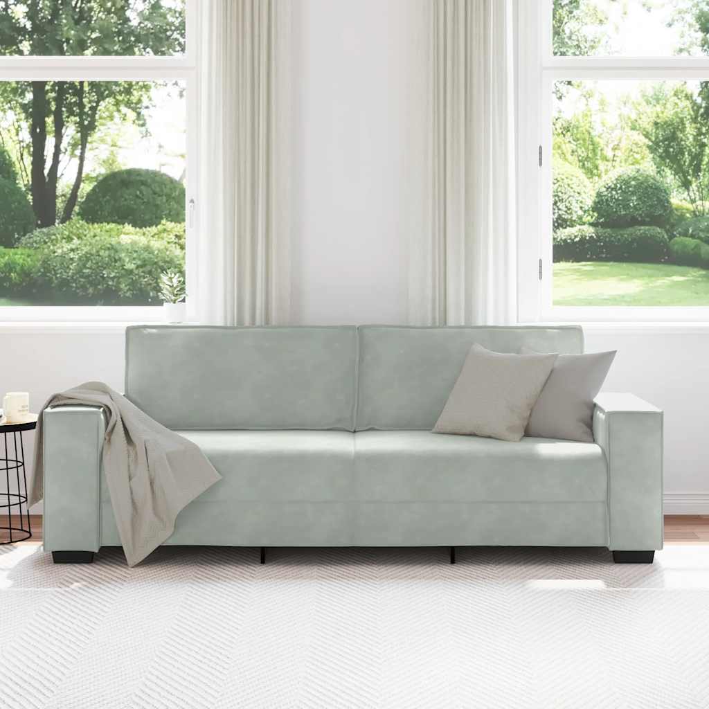 Trosjed Sofa Svijetlosiva 220x78x84 cm Baršun