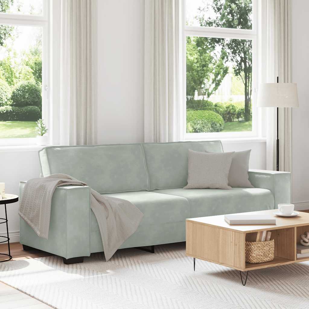 Trosjed Sofa Svijetlosiva 220x78x84 cm Baršun