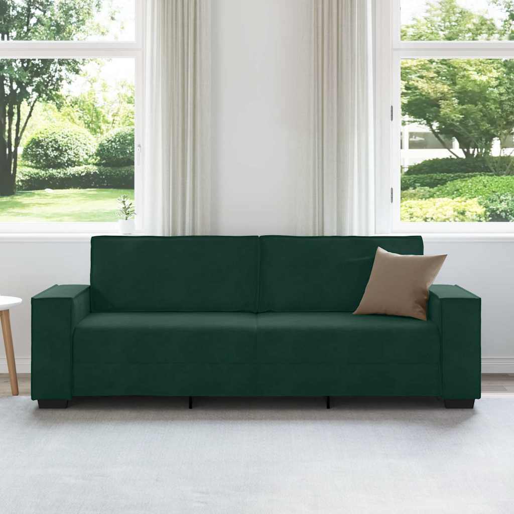 Trosjed Tamnozeleni 220x78x84 cm Baršun