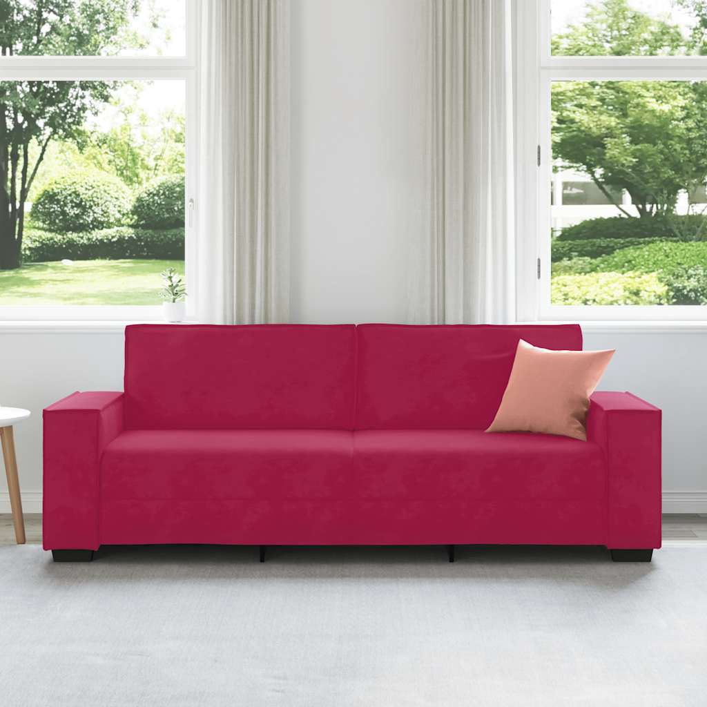Trosjed Kauč Vinsko Crvena 220x78x84 cm Baršun