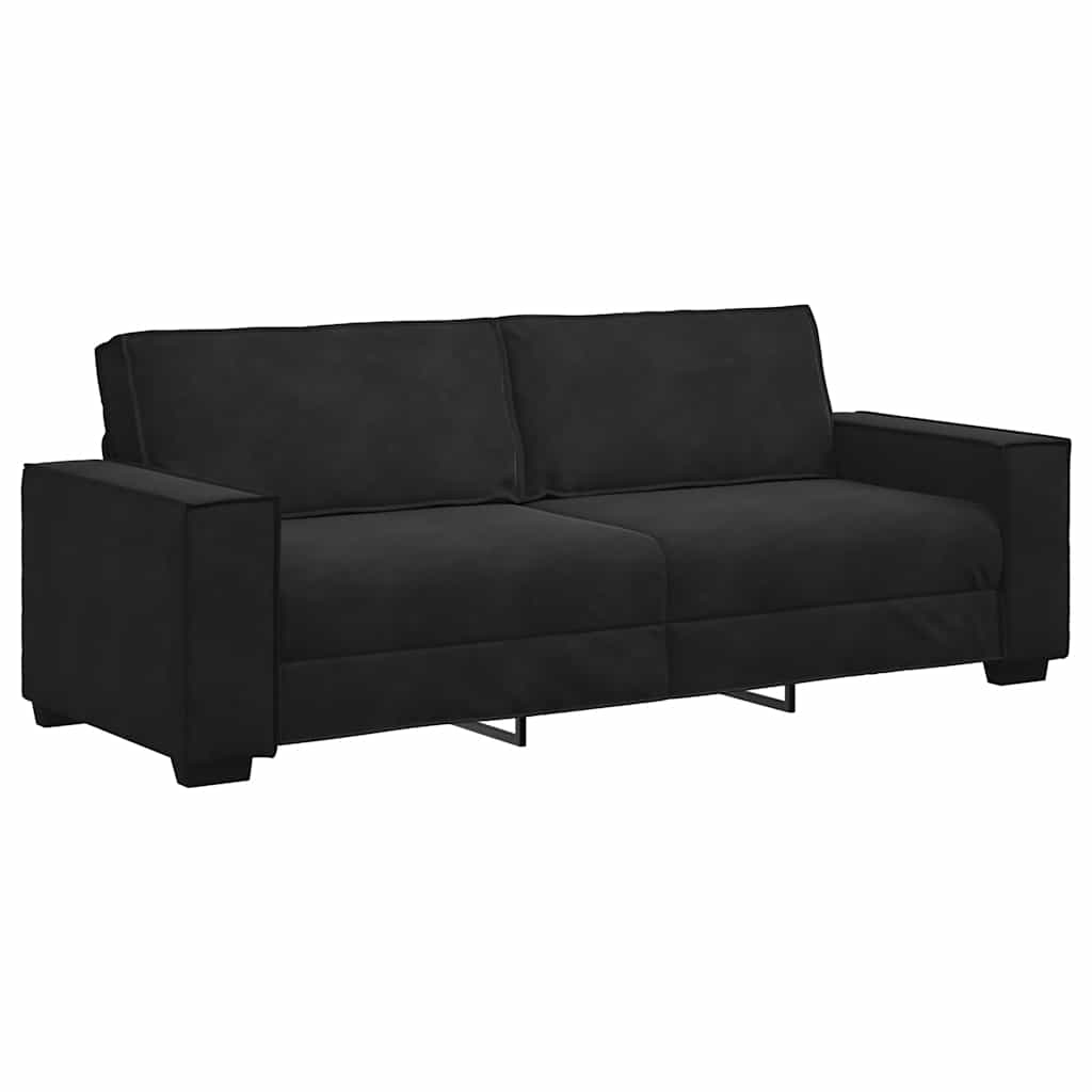 Trosjed Kauč Crni 220x78x84 cm Baršun