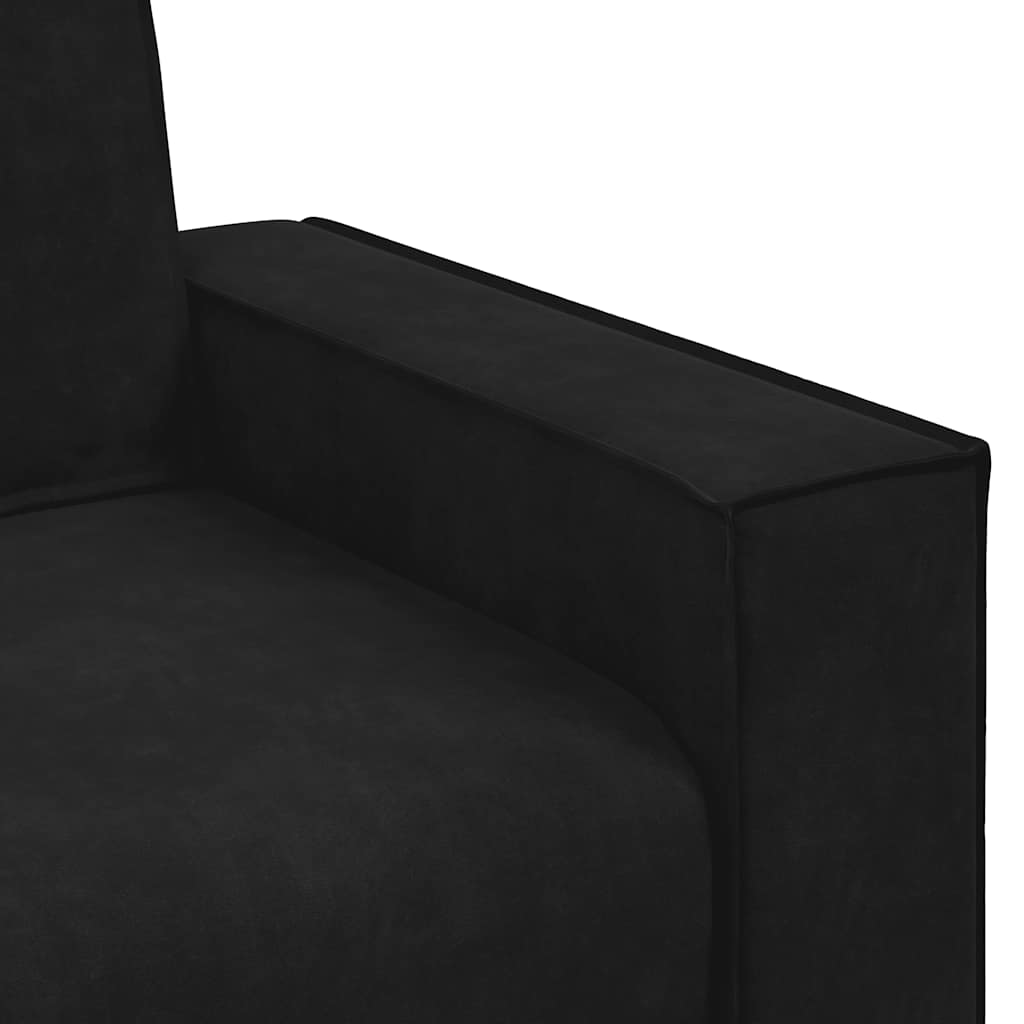 Trosjed Kauč Crni 220x78x84 cm Baršun