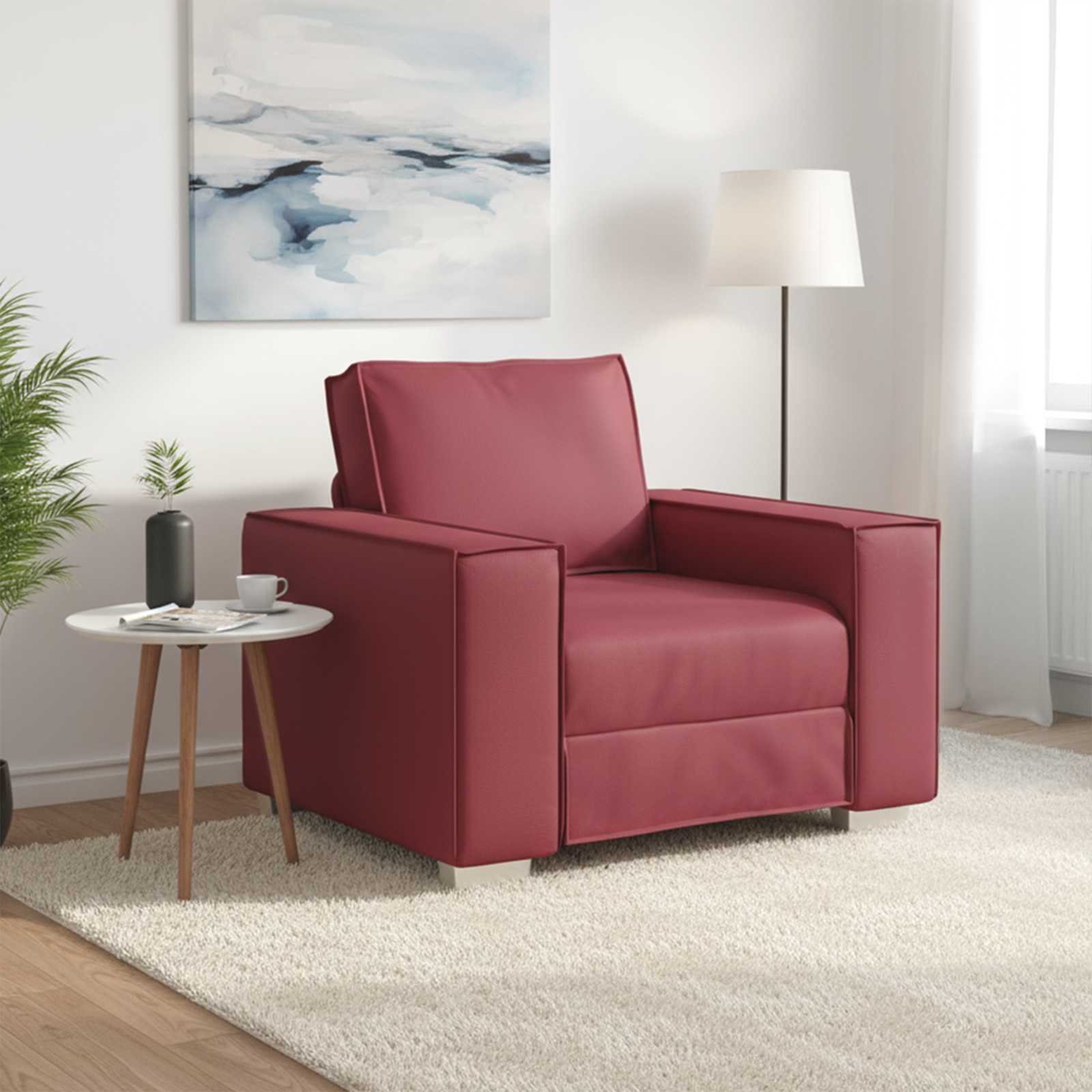 Sofa stolica Vinska crvena 100 cm Lažna koža