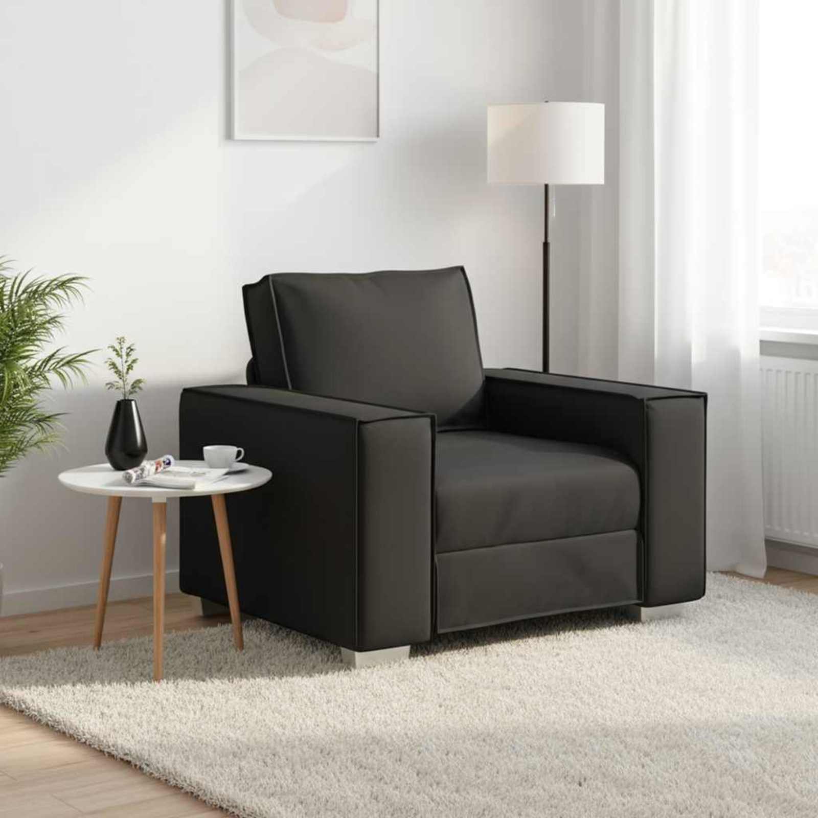 Sofa stolica Crna 100 cm Lažna koža