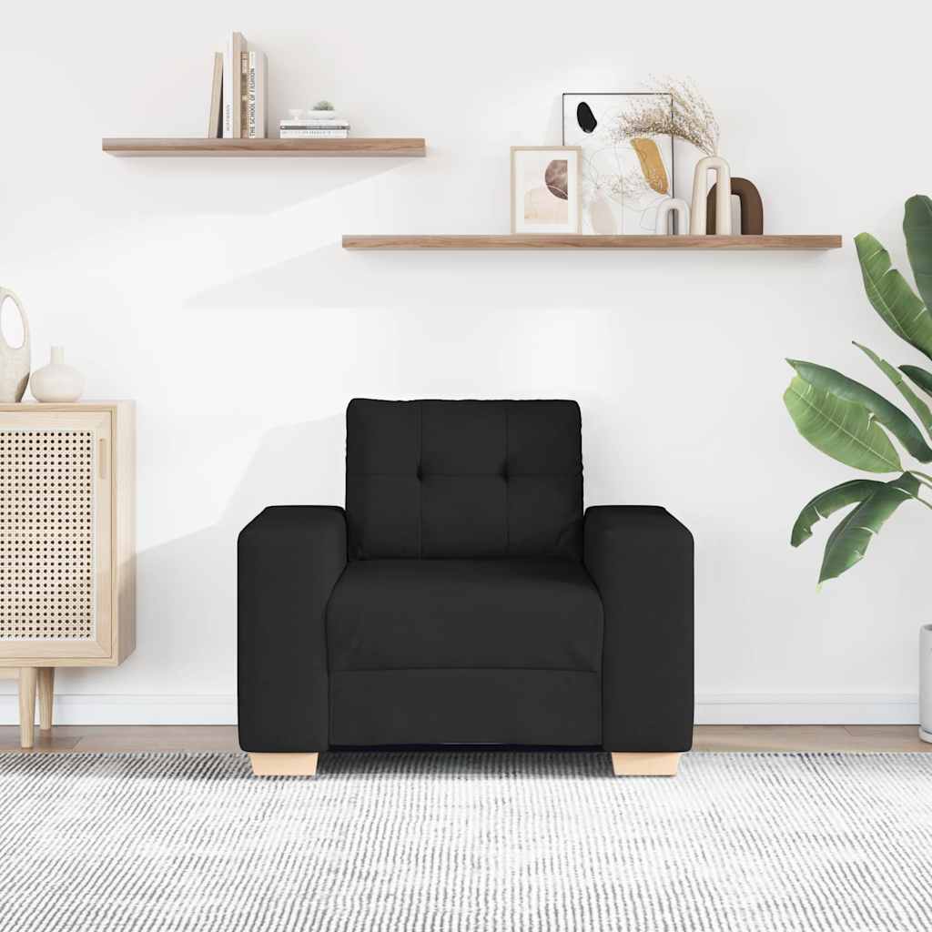 Sofa fotelja crna 100x78x80 cm tkanina