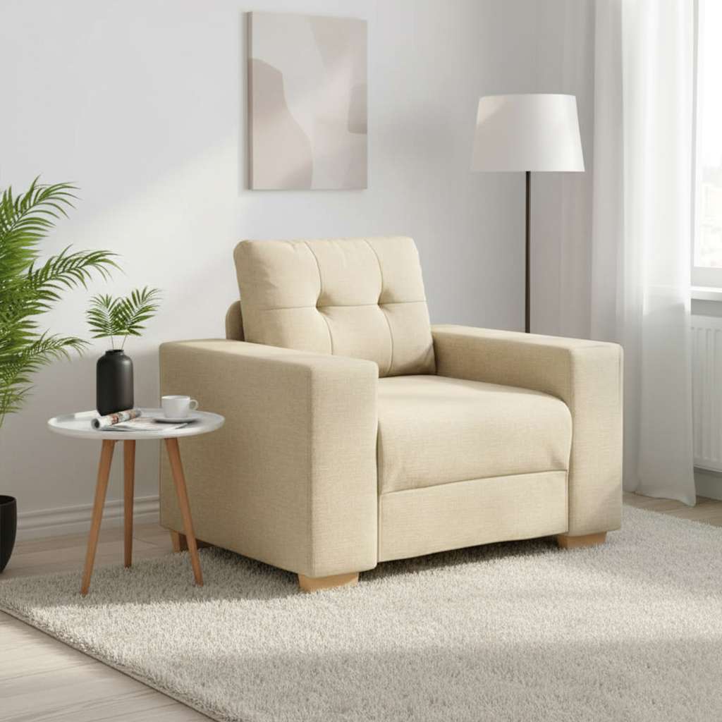 Sofa fotelja krem 100x78x80 cm tkanina