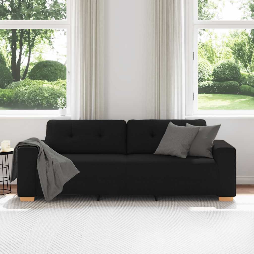 Trosjed Kauč Crna 220x78x80 cm Tkanina