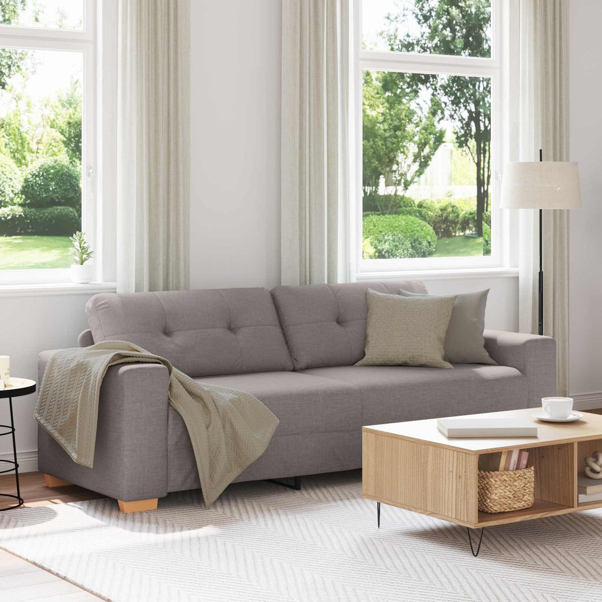 Sofa za 3 osobe Sivo-smeđa 220 cm tkanina