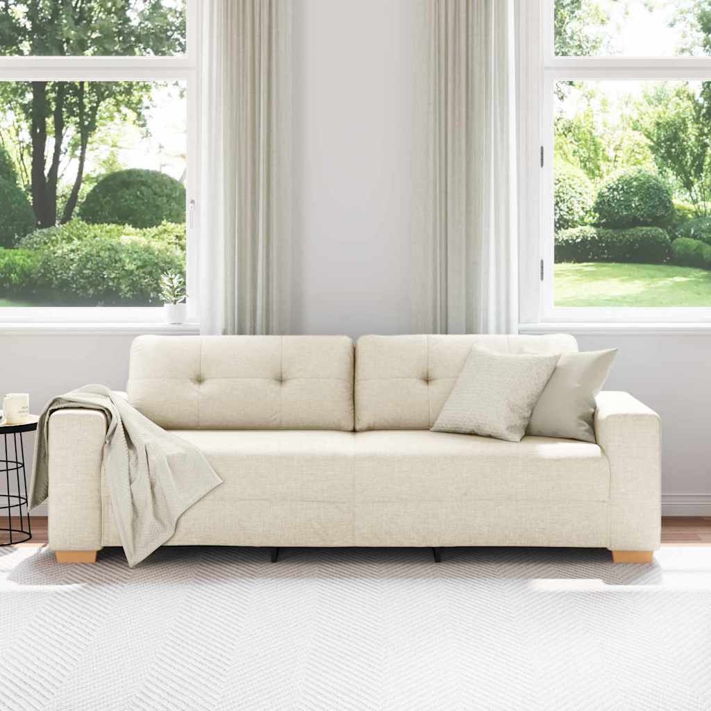 Sofa za 3 osobe Bež 220 cm Platnasta tkanina