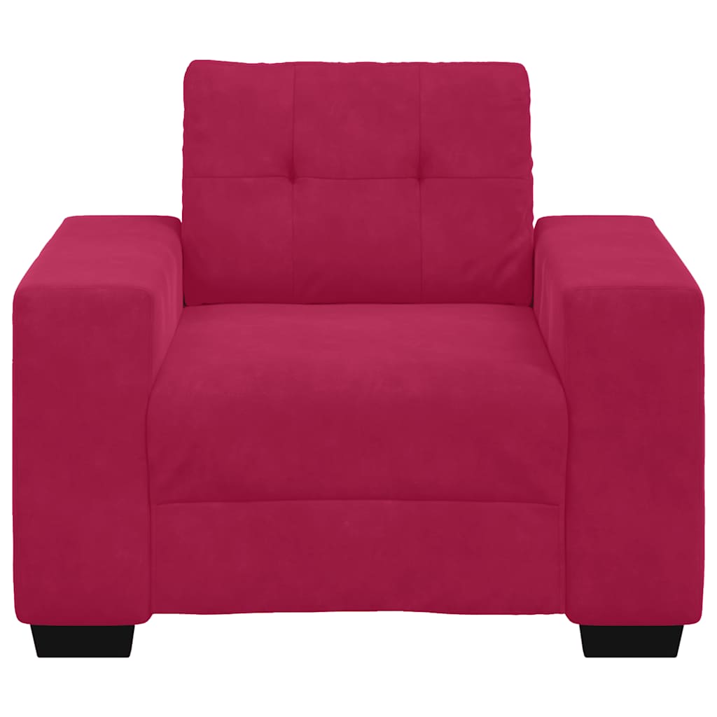 Sofa fotelja vino crvena 100x78x80 cm baršun