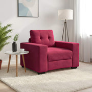 Sofa fotelja vino crvena 100x78x80 cm baršun