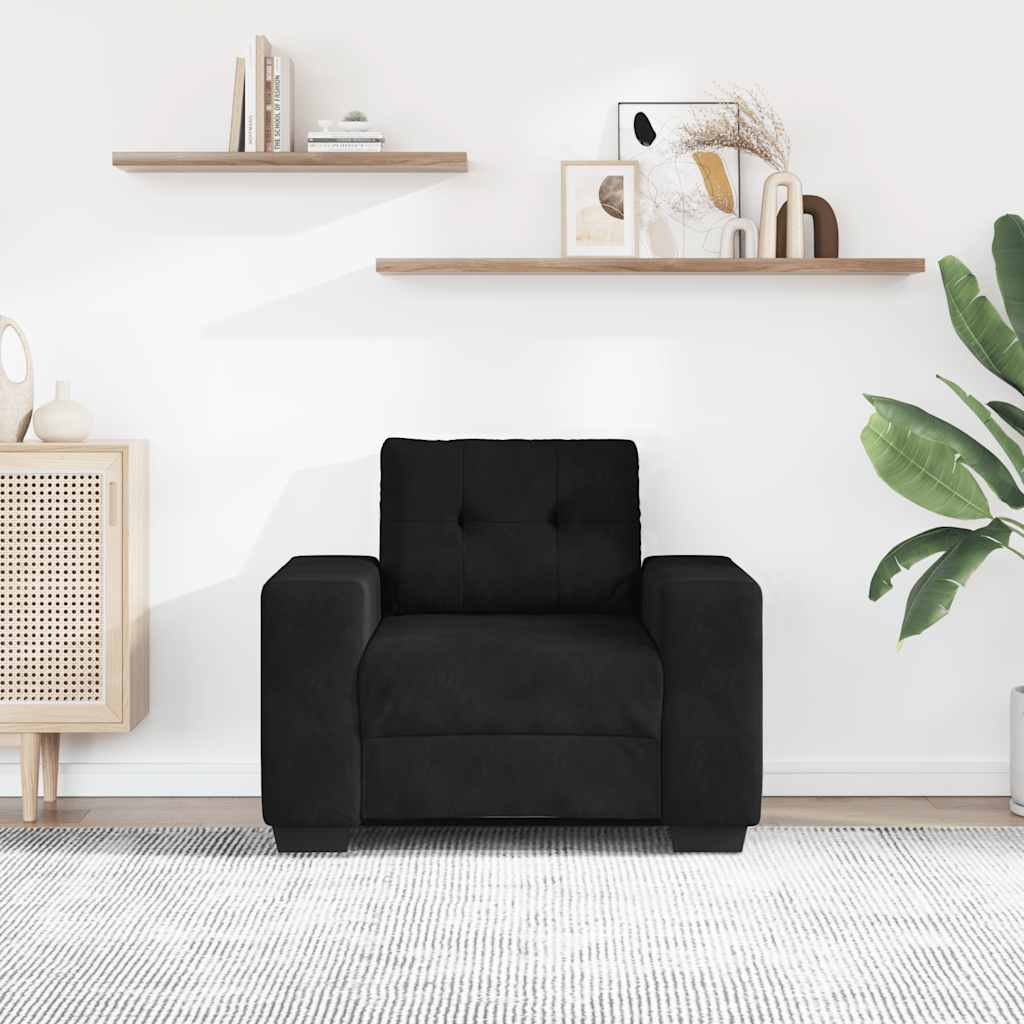 Sofa fotelja crna 100x78x80 cm baršun