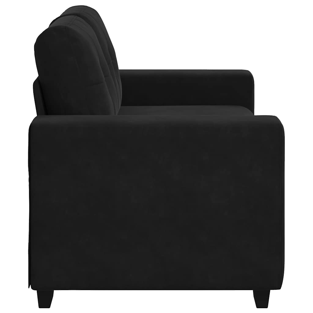 Dvosjed Crni 160x77x82 cm Baršun