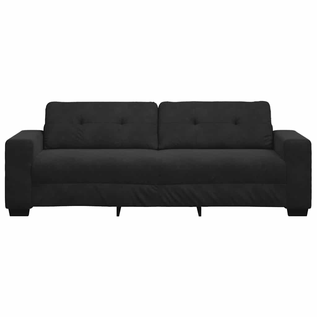 Trosjed Kauč Crni 220x78x80 cm Baršun