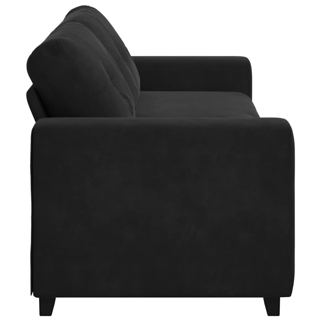 Trosjed Kauč Crni 220x78x80 cm Baršun