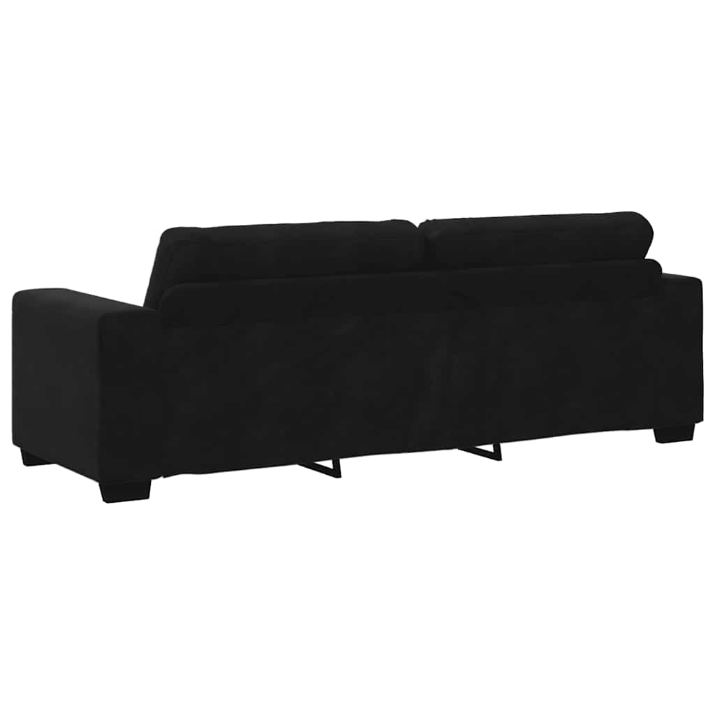 Trosjed Kauč Crni 220x78x80 cm Baršun