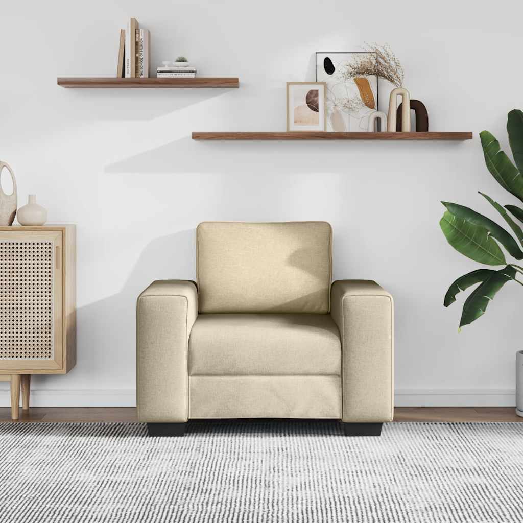 Sofa fotelja krem 100x77x82 cm tkanina