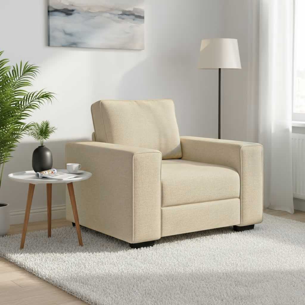 Sofa fotelja krem 100x77x82 cm tkanina