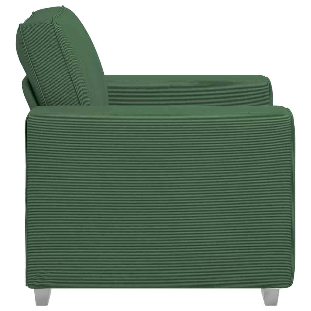 Sofa fotelja tamnozelena 100x77x82 cm korduro tkanina