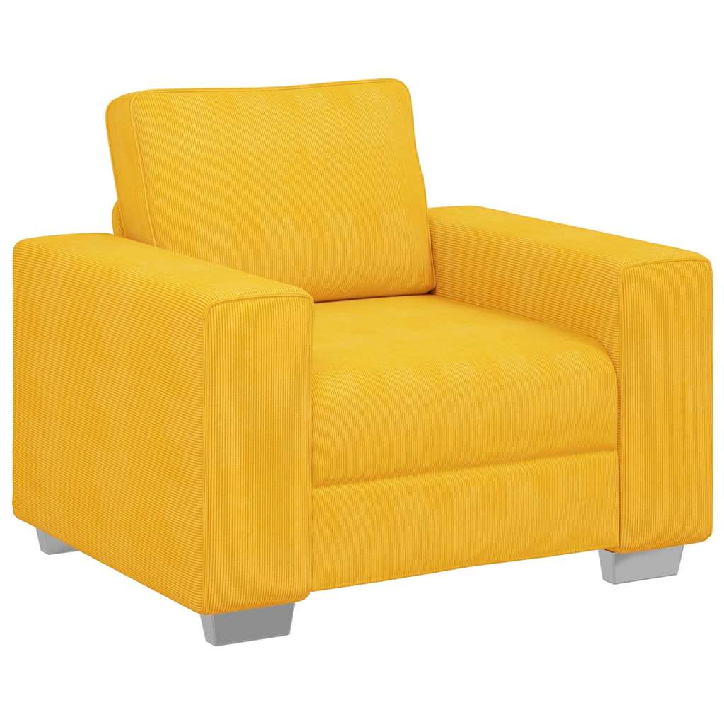 Sofa fotelja svijetložuta 100x77x82 cm korduro tkanina