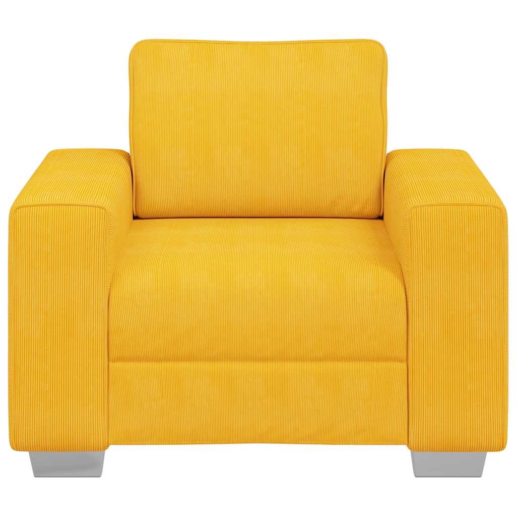 Sofa fotelja svijetložuta 100x77x82 cm korduro tkanina