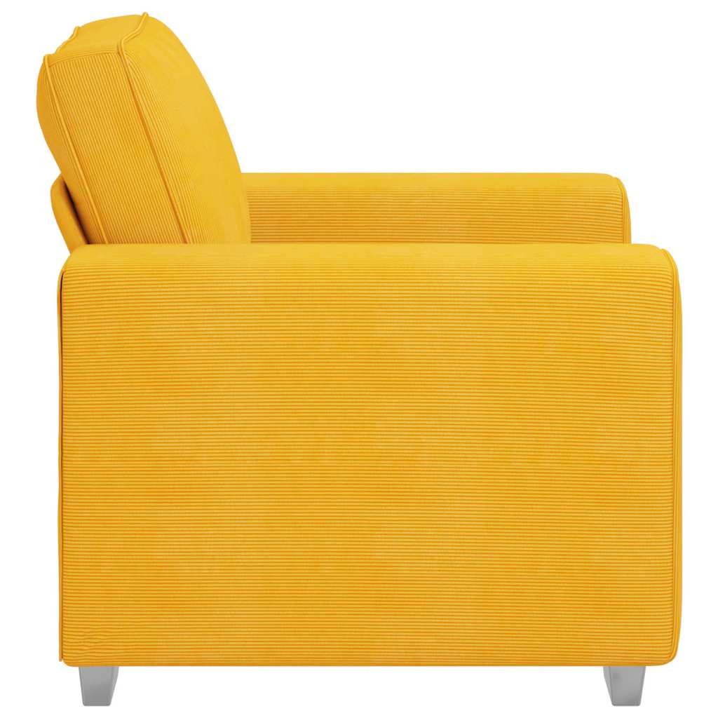 Sofa fotelja svijetložuta 100x77x82 cm korduro tkanina