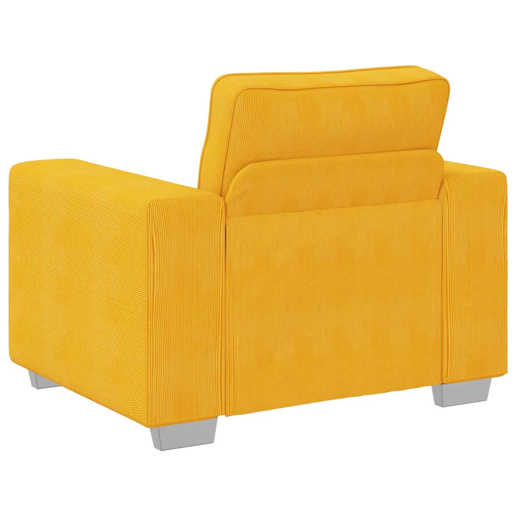 Sofa fotelja svijetložuta 100x77x82 cm korduro tkanina