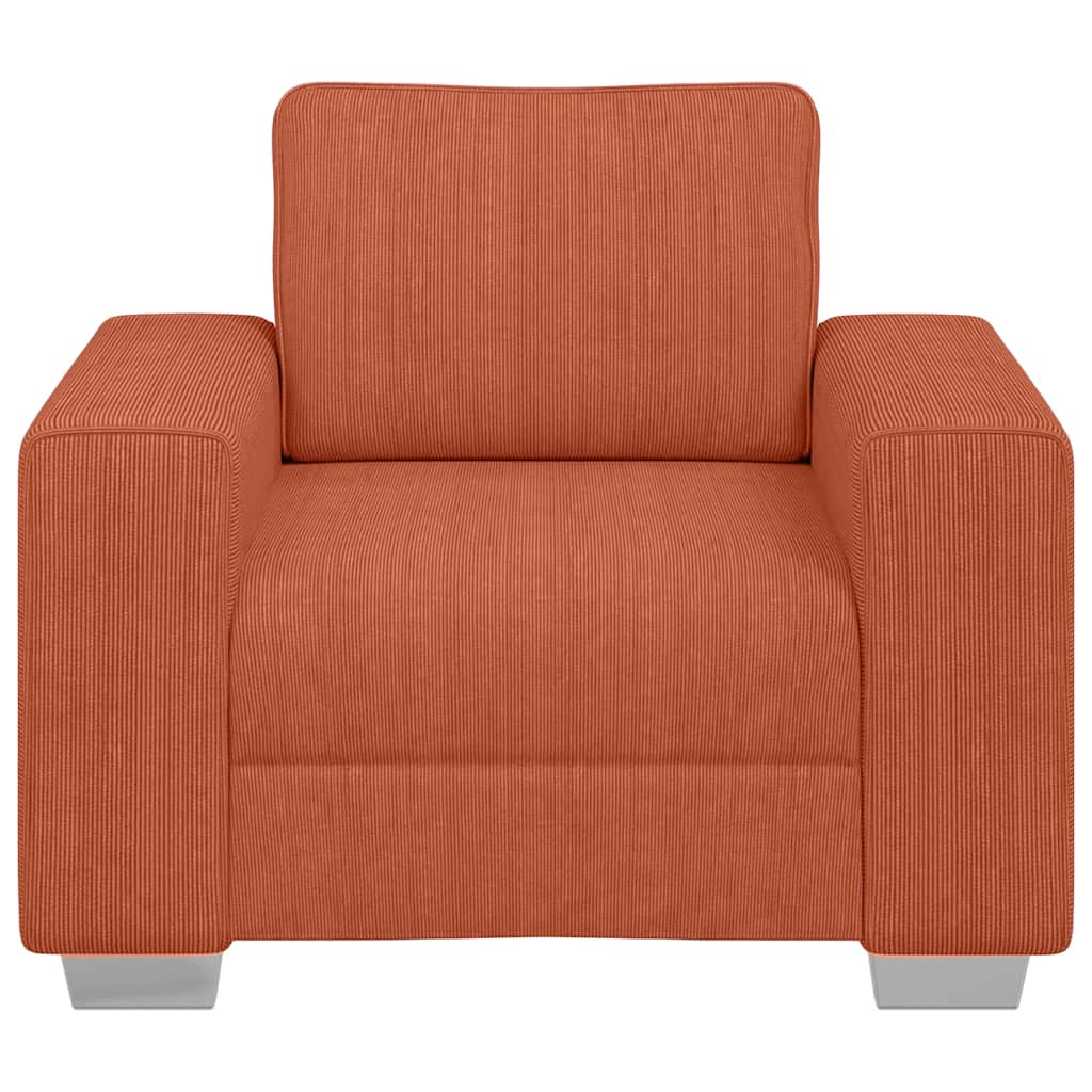 Sofa fotelja crveno narančasta 100x77x82 cm korduro tkanina