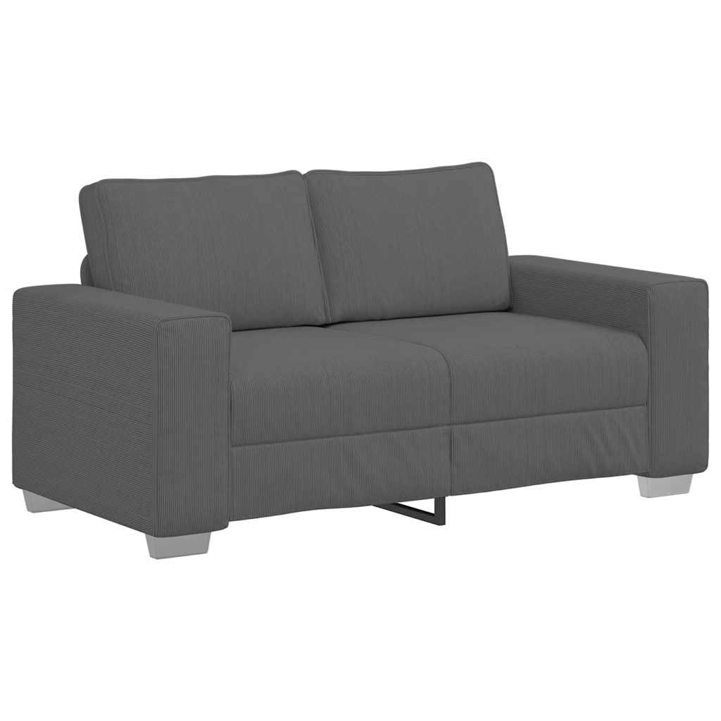 Dvosjed tamno sivi 160x77x82 cm korduro tkanina