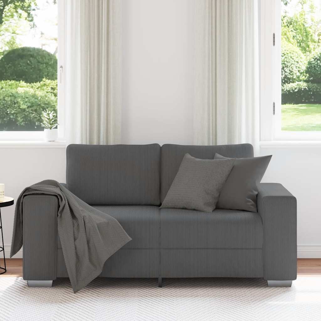 Dvosjed tamno sivi 160x77x82 cm korduro tkanina