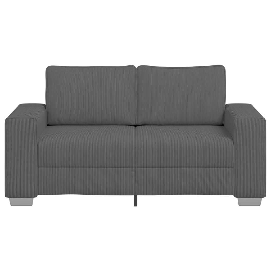 Dvosjed tamno sivi 160x77x82 cm korduro tkanina