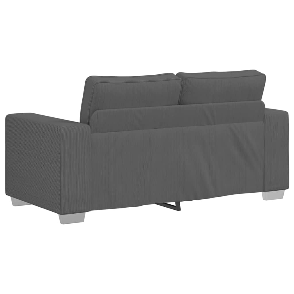 Dvosjed tamno sivi 160x77x82 cm korduro tkanina